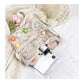 Women's Crochet Woven Shoulder Bag with Floral Applique Open Knit Hobo Design