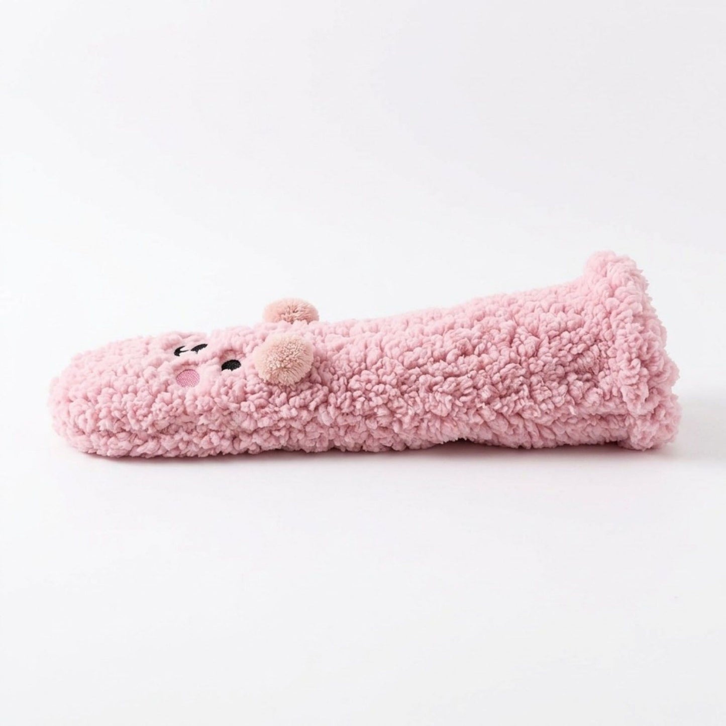 Fuzzy Bear Crew Socks 2 Pair US 5-10.5