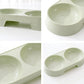 Plastic Double Pet Bowl with Raised Base for Food and Water