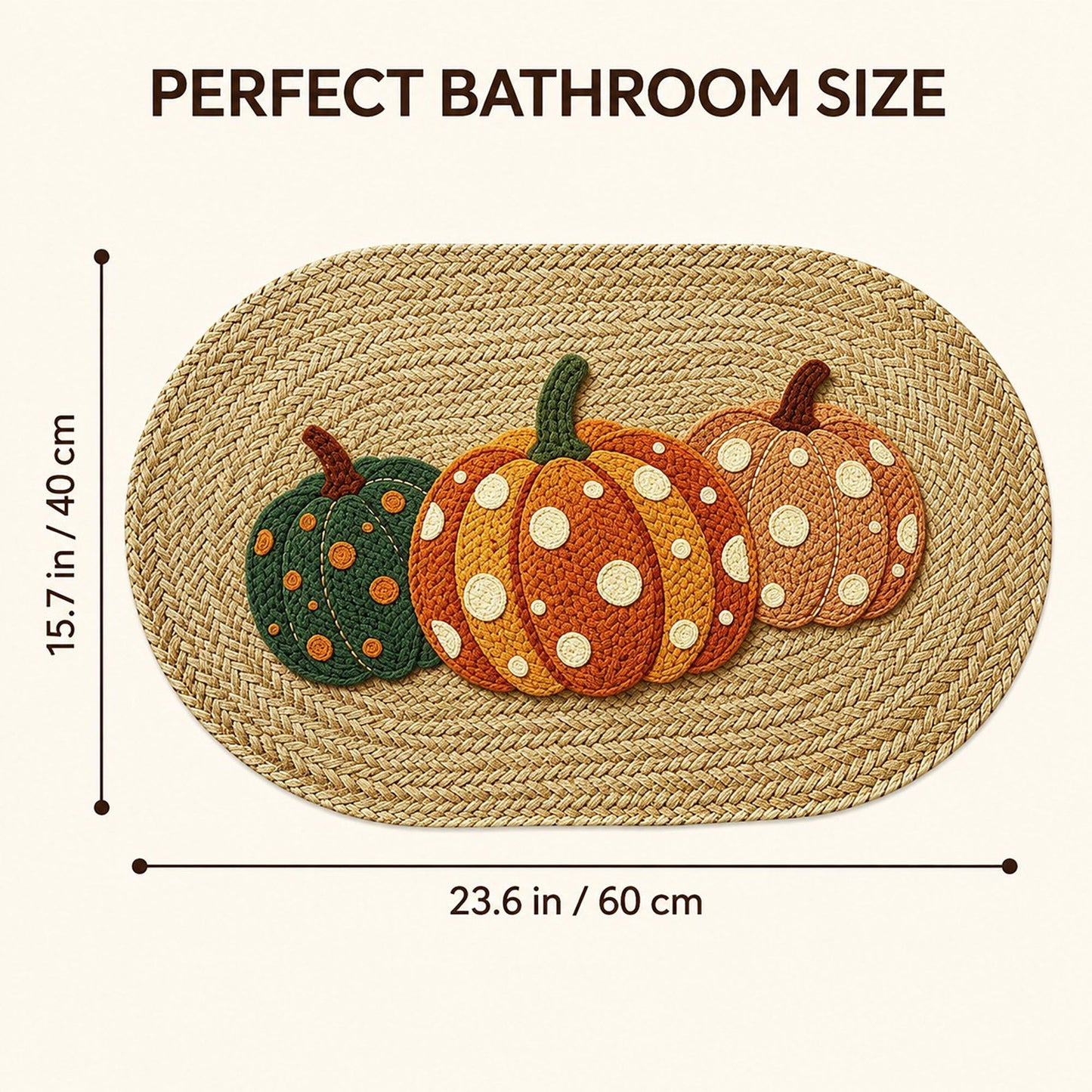 Fall Pumpkin Bath Mat Soft Absorbent Accent Rug 15.7 x 23.6 Inches