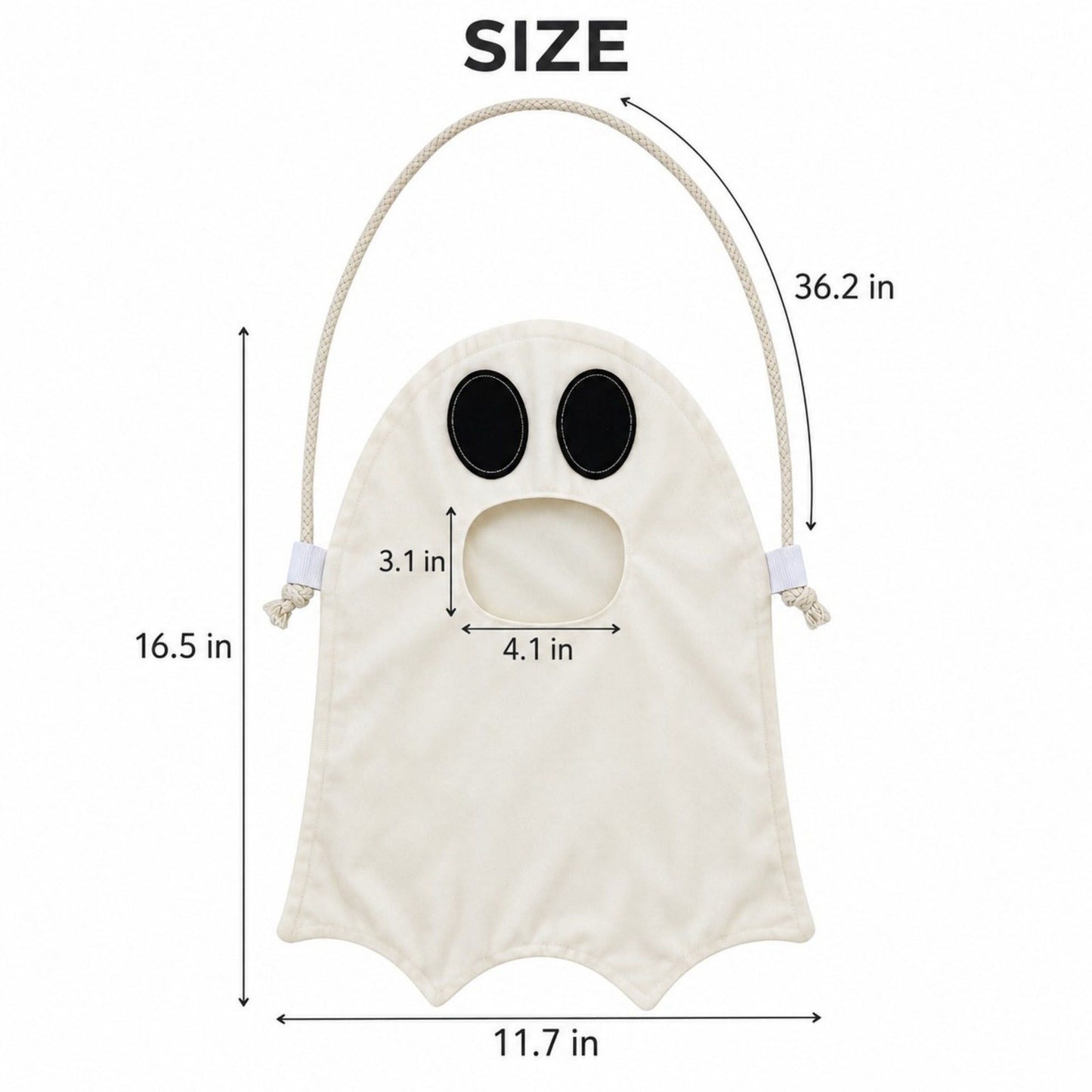Halloween Ghost Trick or Treat Candy Bag with Shoulder Strap