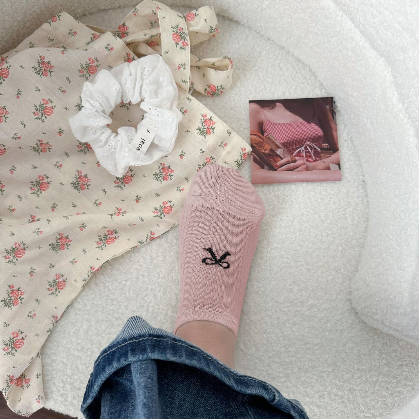 No-Show Liner Socks with Bow Accent 5Pk