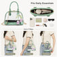 Clear PVC Mini Satchel Bag with Chain Strap and Floral Pearl Charm