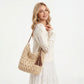 Woven Hobo Shoulder Bag with Magnetic Closure and Slouchy Straw Style Texture
