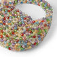 Multicolor Crystal Beaded Handbag with Structured Top Handle Statement Purse 7.5x7.8x1.5 in