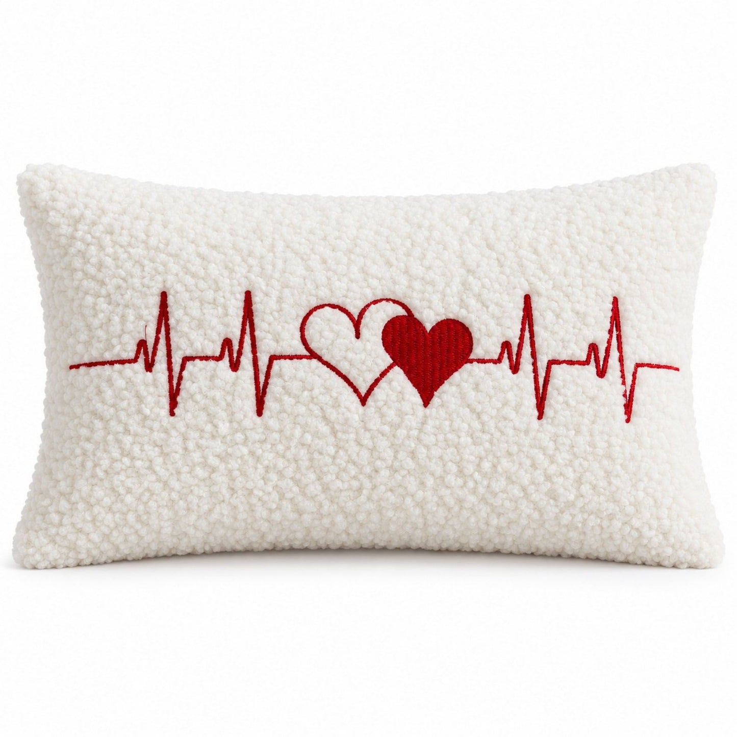 Heart Tufted Decorative Throw Pillow Cover 11.8 x 19.7 in (Single Piece)