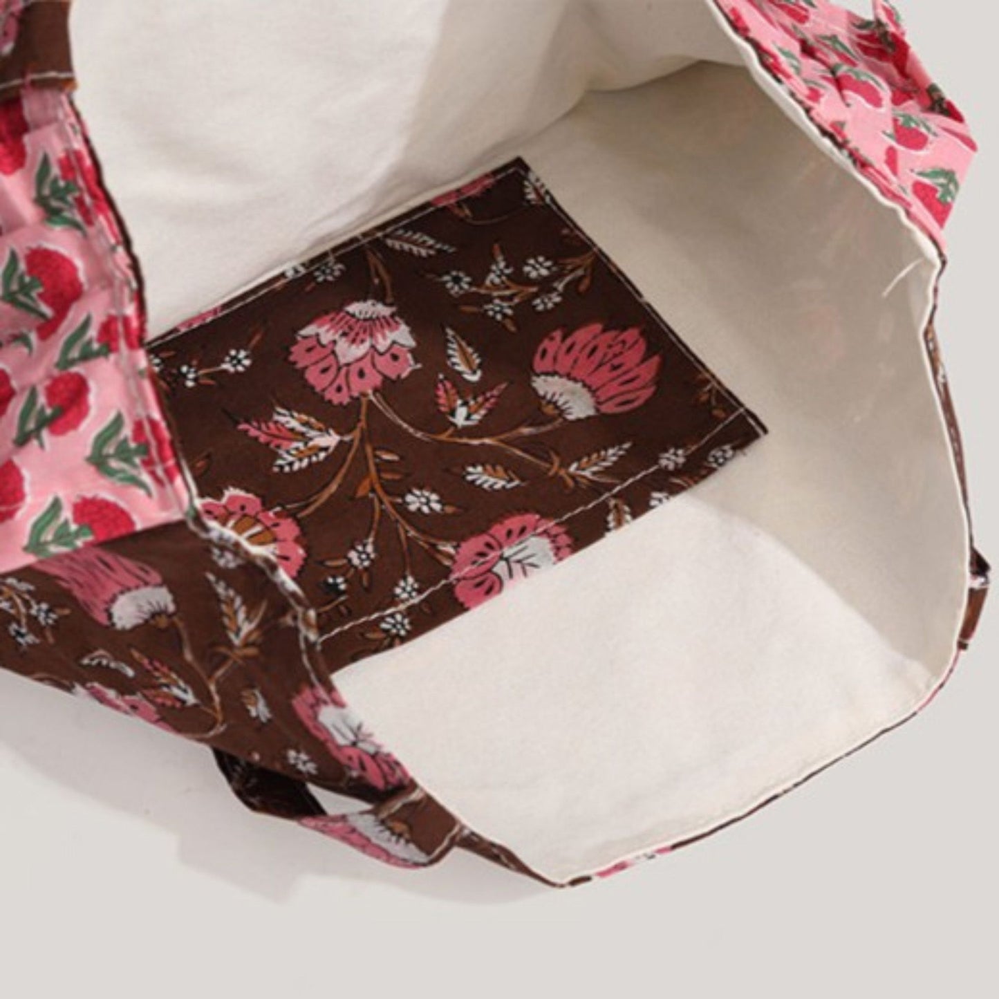 Vintage Floral Print Canvas Tote Bag Ruffled Edge Shoulder Bag Cottagecore Casual Everyday Shopper