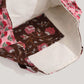 Vintage Floral Print Canvas Tote Bag Ruffled Edge Shoulder Bag Cottagecore Casual Everyday Shopper