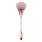 2 Piece Powder Makeup Brush Set with Soft Synthetic Bristles and Metallic Handle for Face Makeup