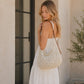 Woven Hobo Shoulder Bag with Magnetic Closure and Adjustable Strap