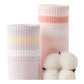5 Pairs Women Cotton Ankle Socks with Pastel Striped Cuffs Soft Breathable Knit Fabric for Everyday Comfort