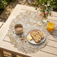 4 Piece Round Lace Placemat Set Metallic PVC Decorative Heat Resistant Table Mats