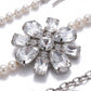 Crystal Floral Pearl Waist Chain Adjustable Elegant Body Belt Glam Floral Inspired Waist Jewelry 47.2in