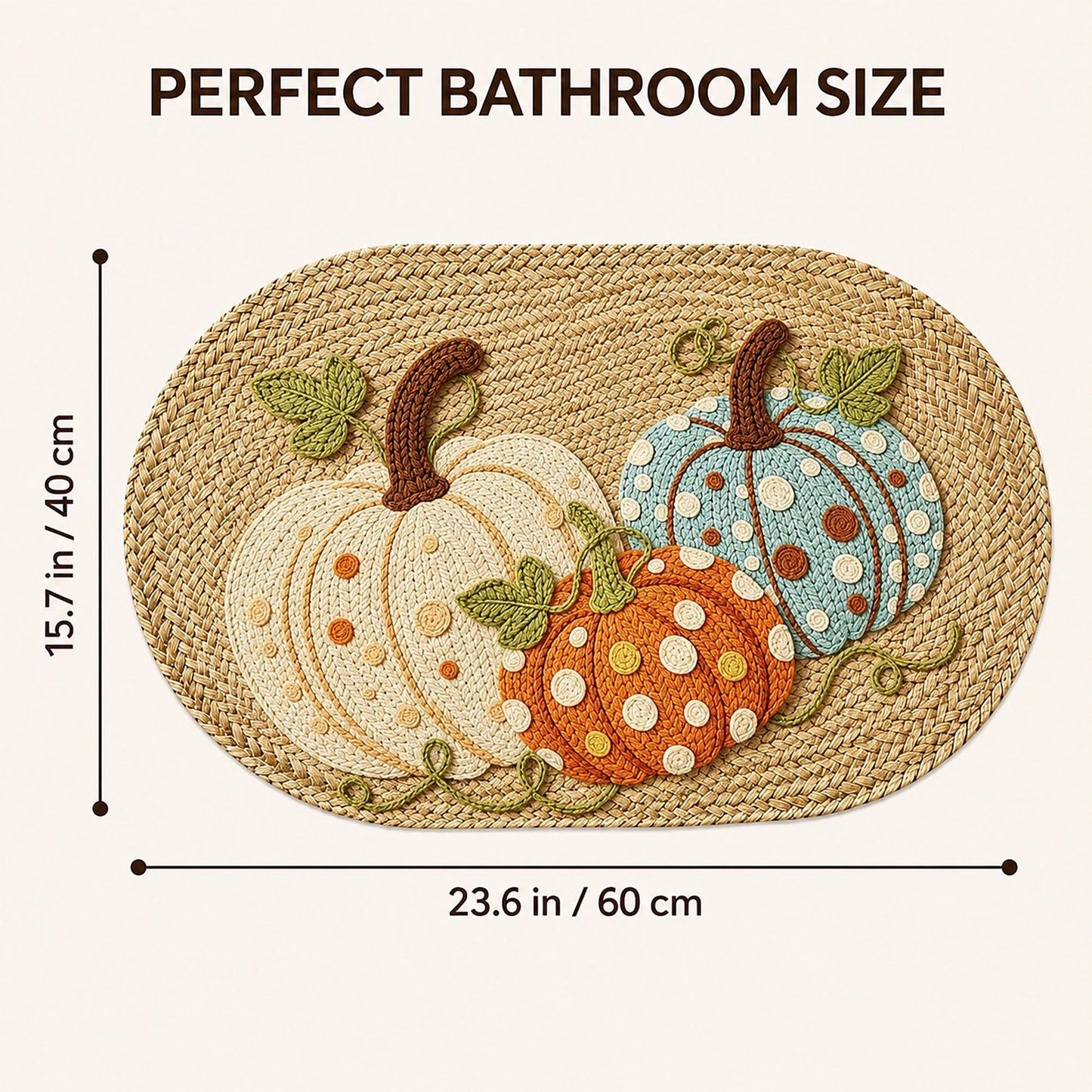 Fall Pumpkin Bath Mat Soft Absorbent Accent Rug 15.7 x 23.6 Inches