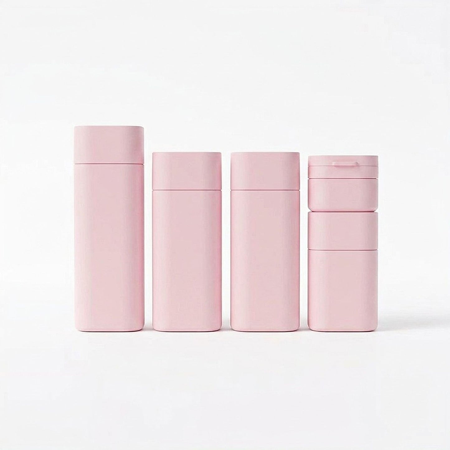 Travel Toiletry Bottle and Jar Set with Zippered Pouch