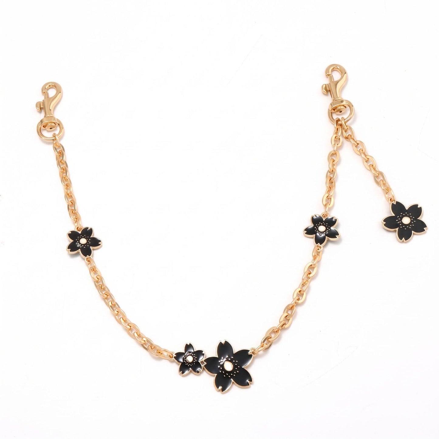 Decorative Floral Chain Bag Strap with Swivel Clasps
