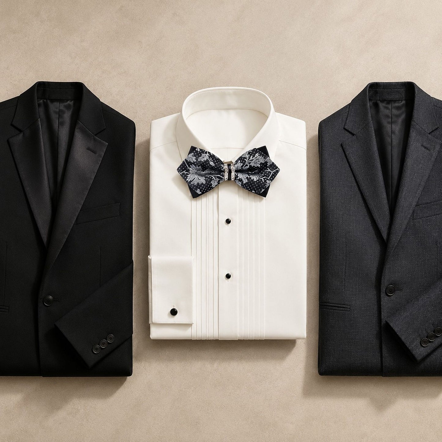 Pre Tied Paisley Bow Tie with Rhinestone Accent for Formal Wear