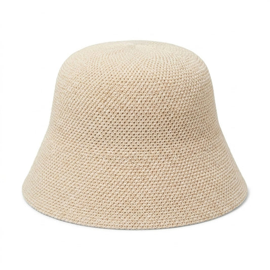 Crochet Bucket Hat with Openwork Texture and Short Brim
