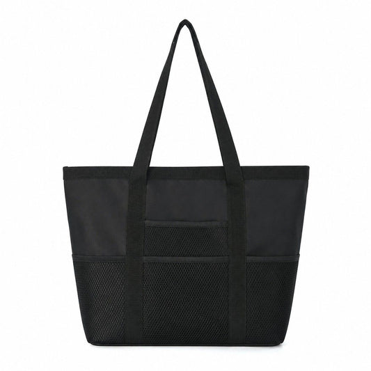 Large Mesh Beach Tote Bag with Exterior Pockets and Shoulder Handles