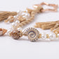 Coastal Bag Charm with Star Clips Pearl Look Beads Shell Accents and Tassels