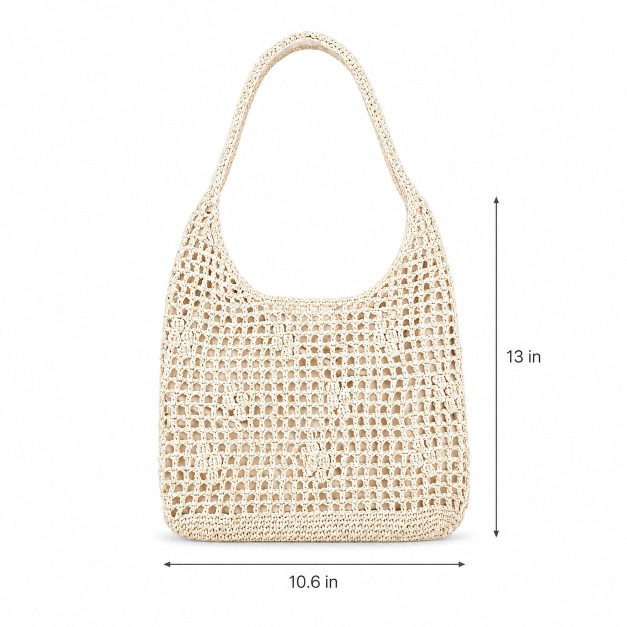 Open Weave Shoulder Bag with Magnetic Closure and Slouchy Woven Carryall Design