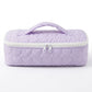 Heart Quilted Travel Makeup Bag with Carry Handle