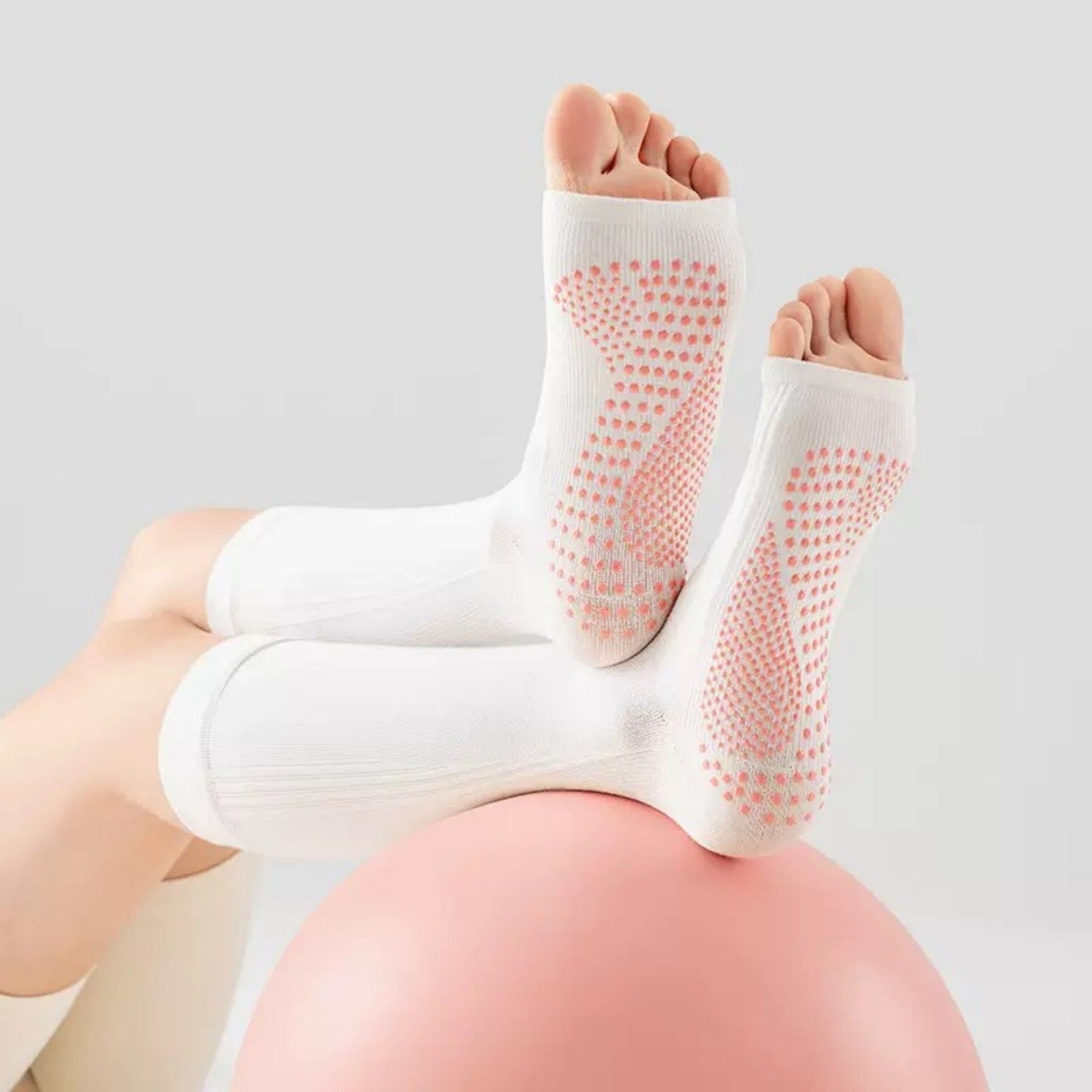 Knee High Grip Socks with Anti-Slip Sole for Barre, Yoga, Dance, and Pilates 2-Pack