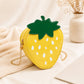 Strawberry Shaped Crossbody Bag with Chain Strap and Zip Closure