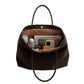 Faux Suede Shoulder Tote Bag Large Capacity Handbag with Magnetic Closure