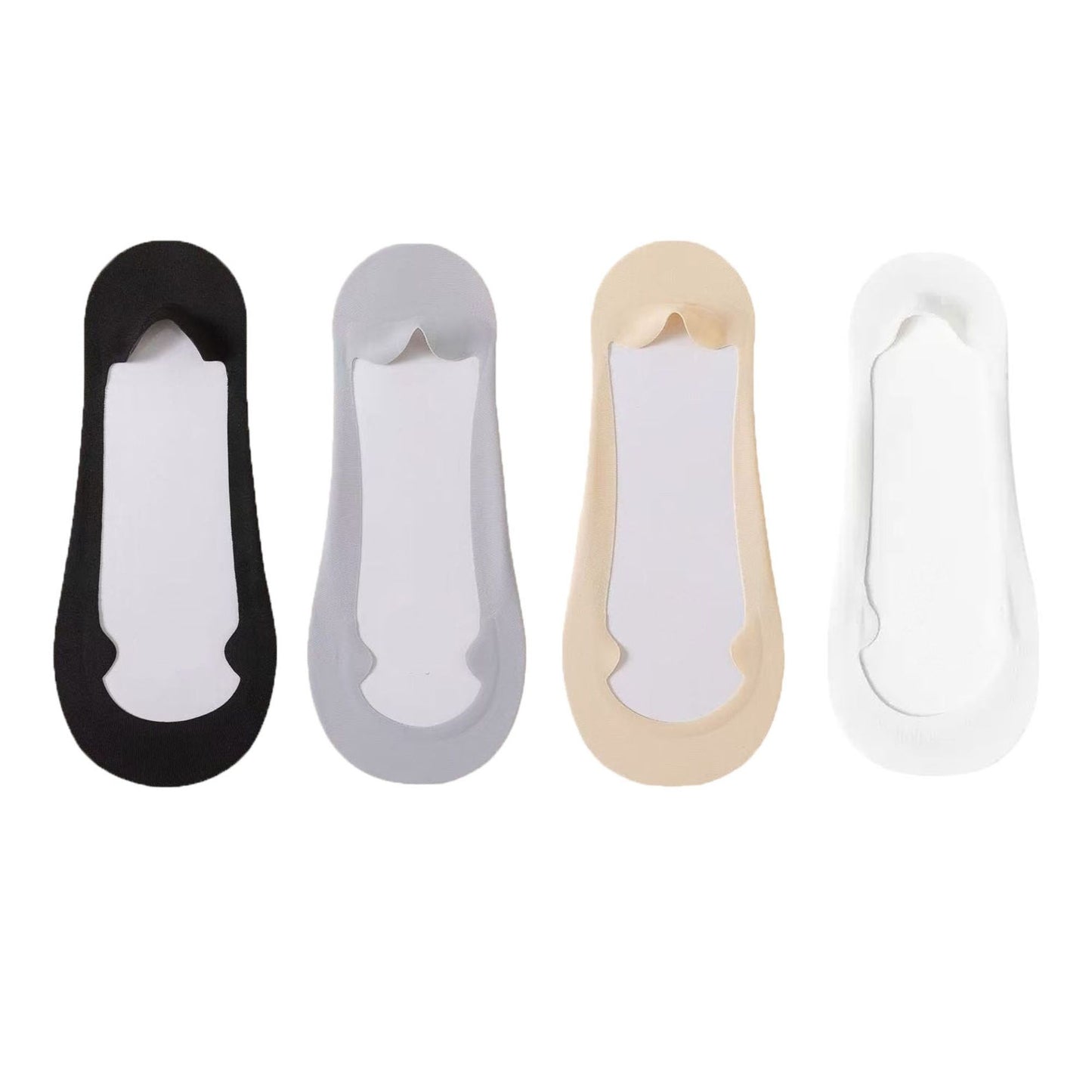 Ultra Low Cut No Show Socks with Anti-Slip Silicone Grip and Seamless Toe Protection 4-Pack