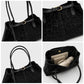 Leopard Print Shoulder Tote Bag with Magnetic Closure Buckle Detail and Tassel