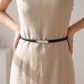 Skinny Waist Belt Thin Dress Belt with Metal Clasp 39.4 in