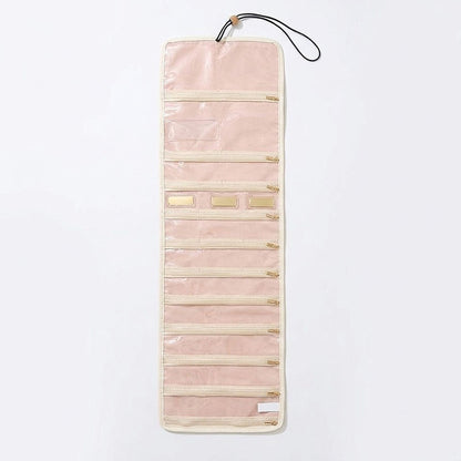 Hanging Travel Jewelry Organizer with Clear Zippered Pockets