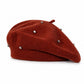 Rhinestone Studded Knit Wool Beret