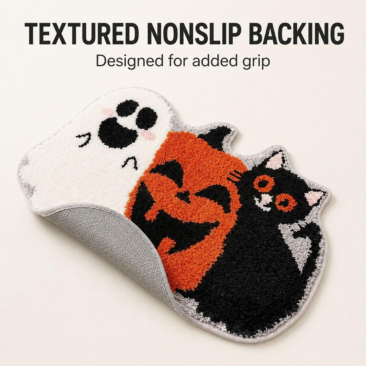Halloween Character Shaped Bath Mat Nonslip Accent Rug 15.7 x 23.6 Inches