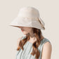 Wide Brim Bucket Hat Back Bow Detail for Sun Protection and Stylish Summer Looks