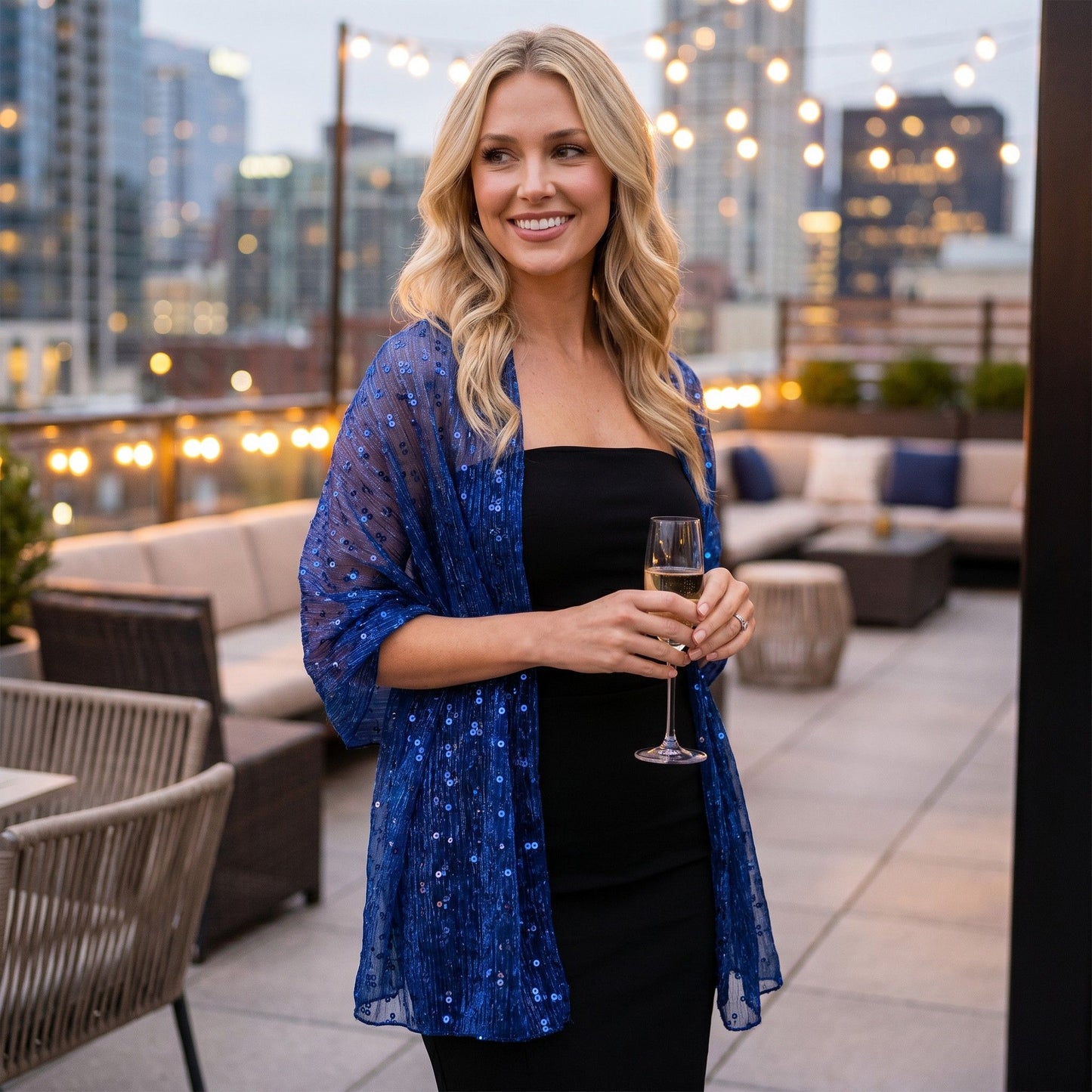Sequin Sheer Scarf Lightweight Sparkly Shawl Wrap