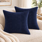 2 Pack Soft Corduroy Throw Pillow Covers 18 x 18 Inch and 12 x 20 Inch