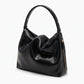 Slouchy Hobo Shoulder Bag with Adjustable Strap and Side Zipper Closure 10x8.5x2.7in