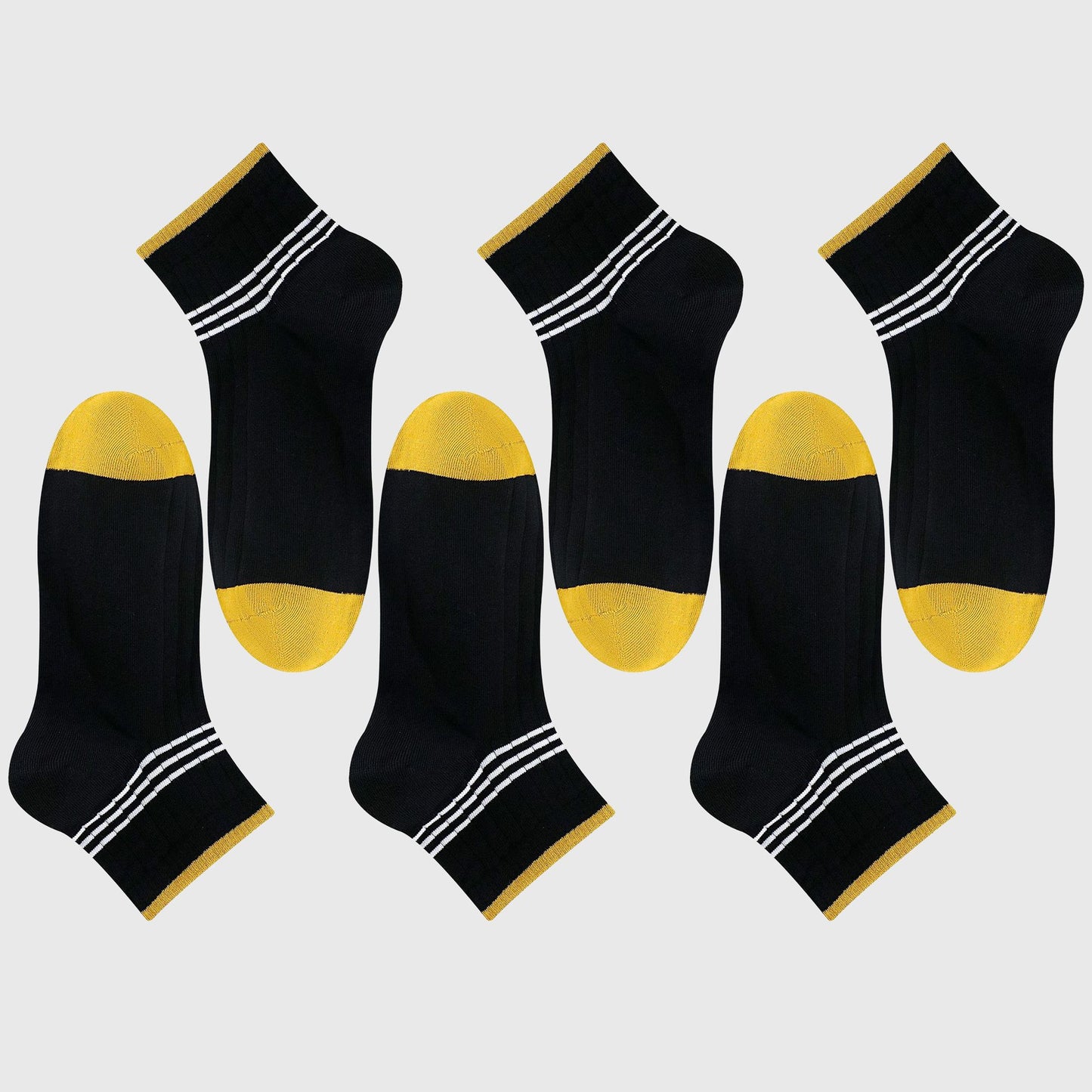 Men's 6pk Striped Casual Breathable Cotton Ankle Socks