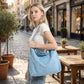 Faux Suede Tote Bag Large Capacity Slouchy Shoulder Bag with Magnetic Closure