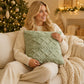 Plush Textured Jacquard Throw Pillow Cover Square Decorative Cushion Cover