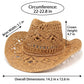 Open Weave Western Sun Hat with Wide Brim and Boho Floral Pattern