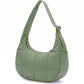 Quilted Hobo Shoulder Bag with Adjustable Strap and Side Pockets 10x4x6.5in