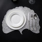 4-Pack Metallic Ginkgo Leaf PVC Placemats Heat Resistant Textured Table Mats