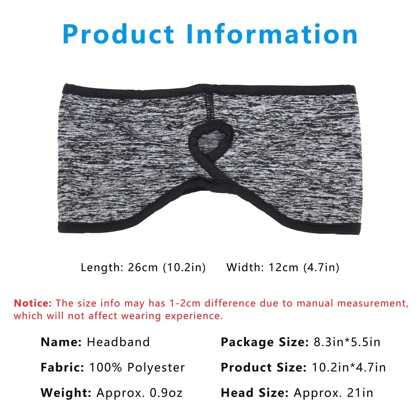 Ponytail Headband Moisture-Wicking for Running Exercise Workouts Winter Ear Warmer