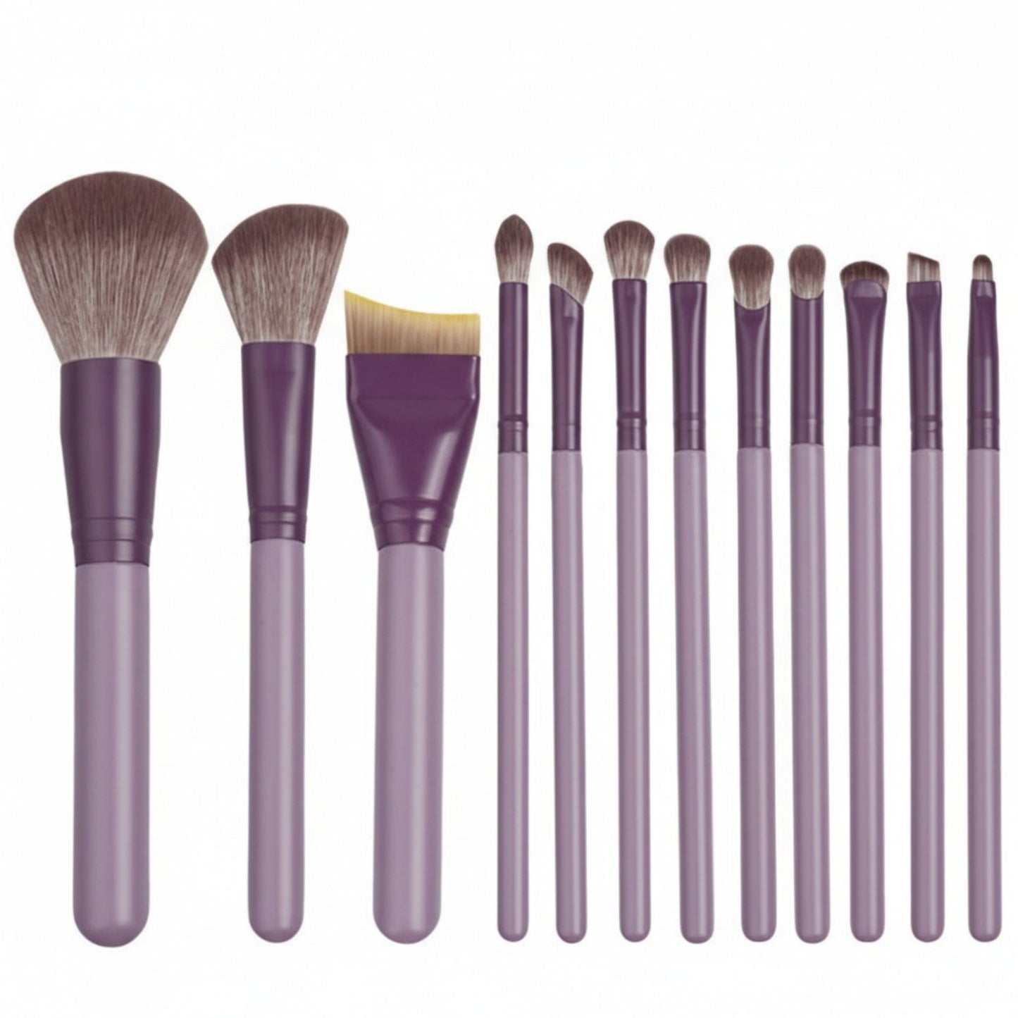 12 Piece Makeup Brush Set with Soft Synthetic Bristles for Face Eye Blending Contour Powder Foundation