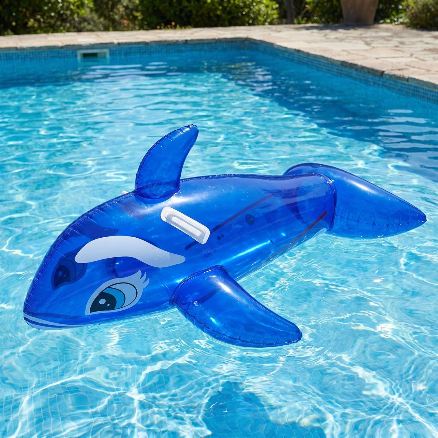 Dolphin Shaped Inflatable Pool Float Ride On Raft with Side Handles Durable PVC Water Float for Pool Beach Lake 59x31.5in