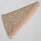 Lightweight Lace Floral Head Scarf Fringe Triangular Shawl