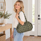 Polka Dot Nylon Barrel Shoulder Bag with Double Handles Zip Closure and Interior Pockets
